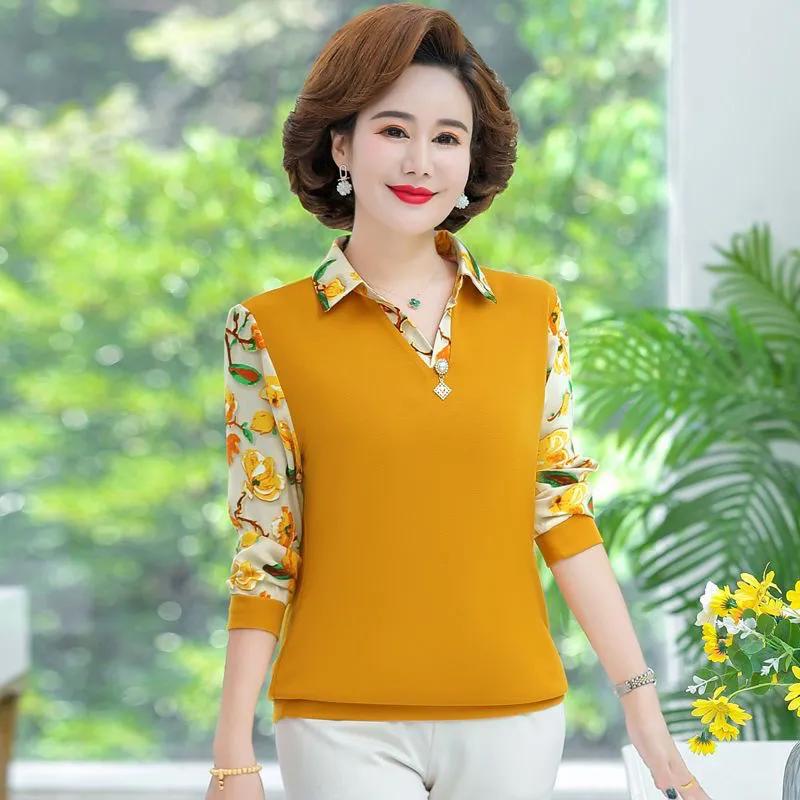 Velvet and Thickened Mother Wear Fashion T-shirt Small Shirt Versatile Women Large Size Bottoming Shirt Tops for Women