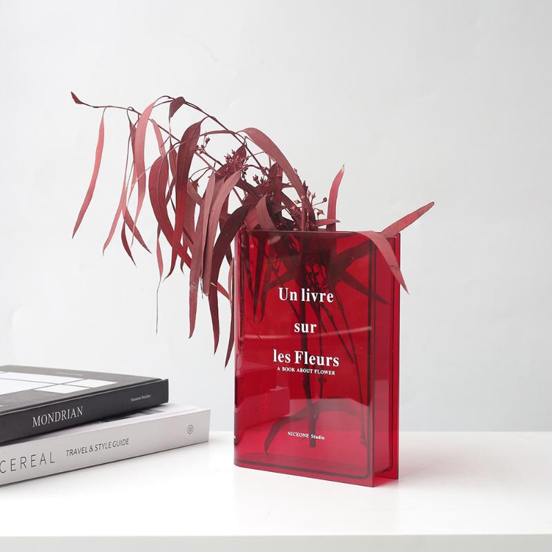 Modern Creative Flower Vase Hydroponic Container Clear Acrylic Decorative Flower Arrangement Bottle Desktop Vase Home Ornament