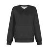 Women Sweatshirt Casual Long Sleeve Pullover V Neck Solid Color Lightweight Warm With Pockets