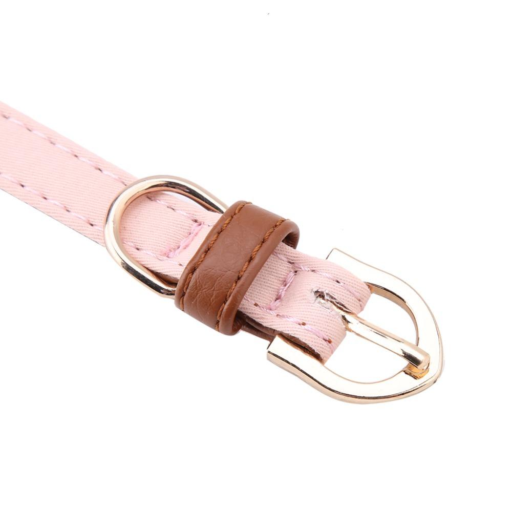 PU Leather Rhinestone Pet Neck Strap Rhinestone Decor Adjustable Flower Dog Neck Strap Soft Touch Flower Ornament