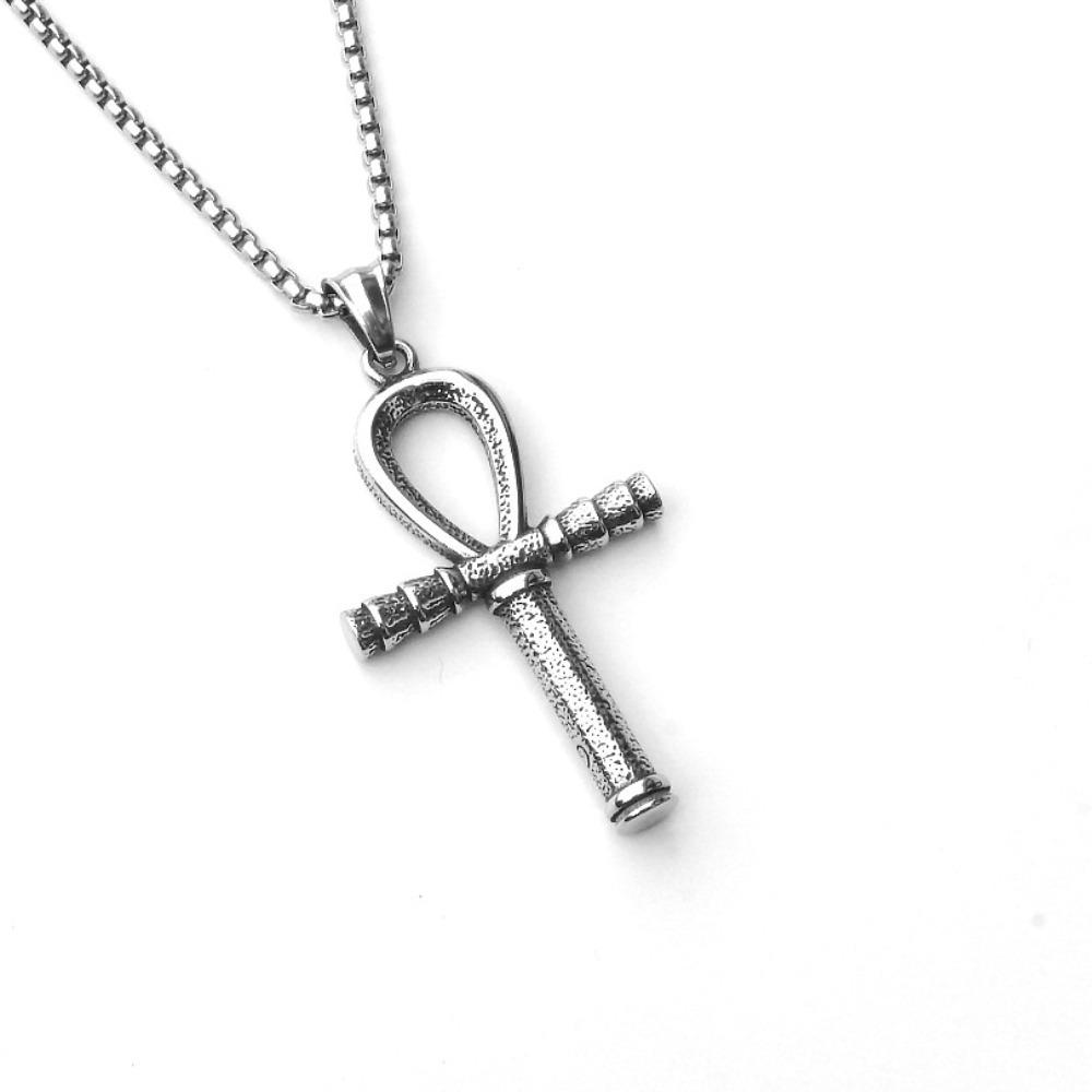 Vintage Viking Iron Triangle Shield Titanium Steel Pendant Necklace for Men