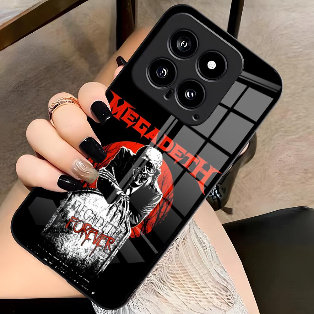 Rock Megadeth Music Phone Case For Xiaomi 15 Redmi Note 14 13 12 11 T Lite Ultra Pro ProPlus 12 10 C 5G Glass Cover