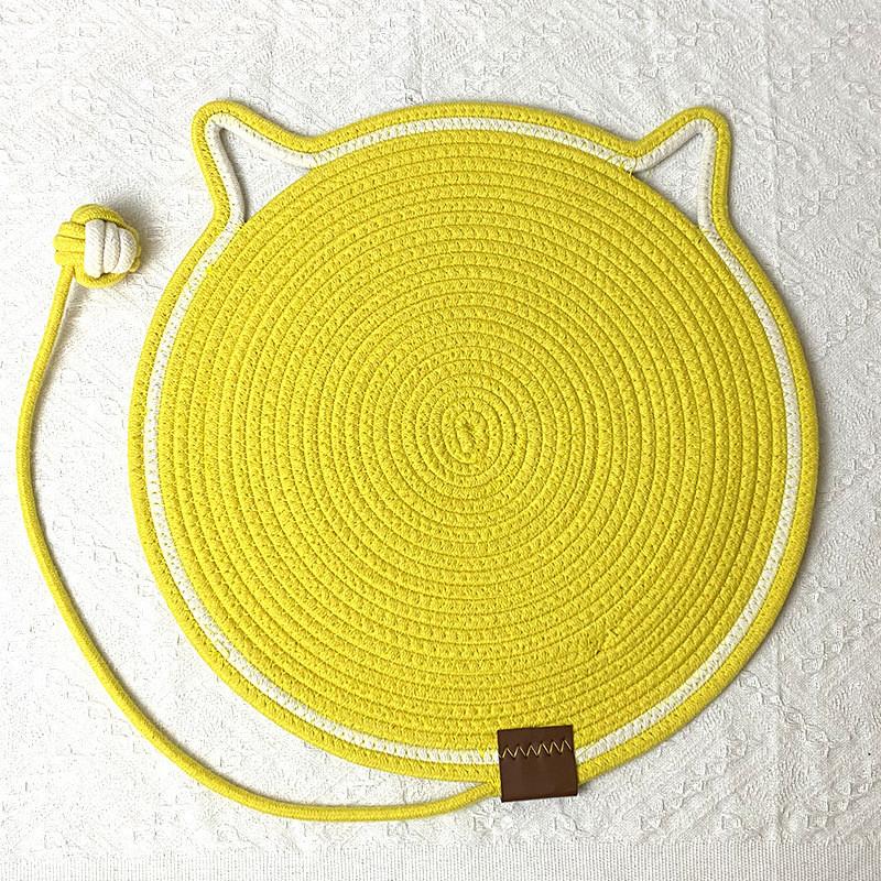 Cotton Rope Woven Cat Scratcher Mat Sleeping Pads With Toy Ball Durable Washable Pet Bed For Cats Owners