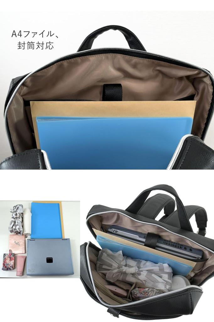 Memezawa Bags Damen Business-Rucksack, Synthetikleder, Leicht, Quadratisch, Stilvoll, für den Weg zur Arbeit, Passt für A4 und PC, 13 Zoll, 55300, Greige (12)