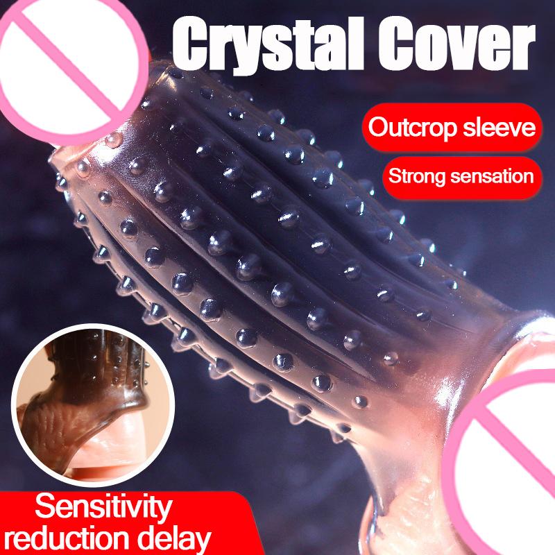 Cock Ring for Men Spike Cock Sex Toys for Men Penian Rings Adult Supplies Delayed Ejaculation Linen Nozzle Sleeve for Penis