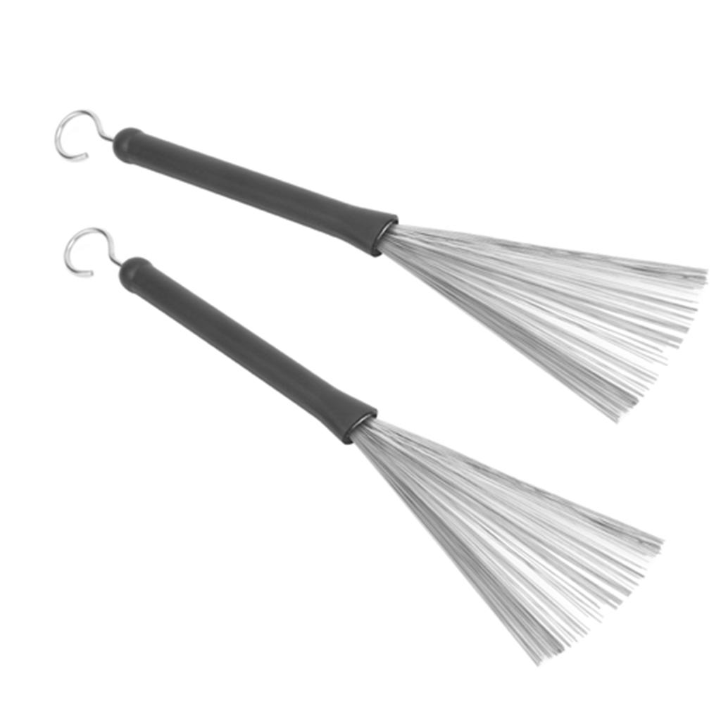 2Pcs Drum Brush Rubber Stainless Steel Wire Retractable Jazz Percussion Accessories