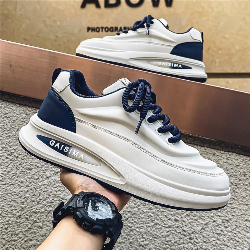 

Sneakers men s autumn leather Forrest Gump running platform heightening running shoes middle school students Internet celebrity dad ins tide shoes 39