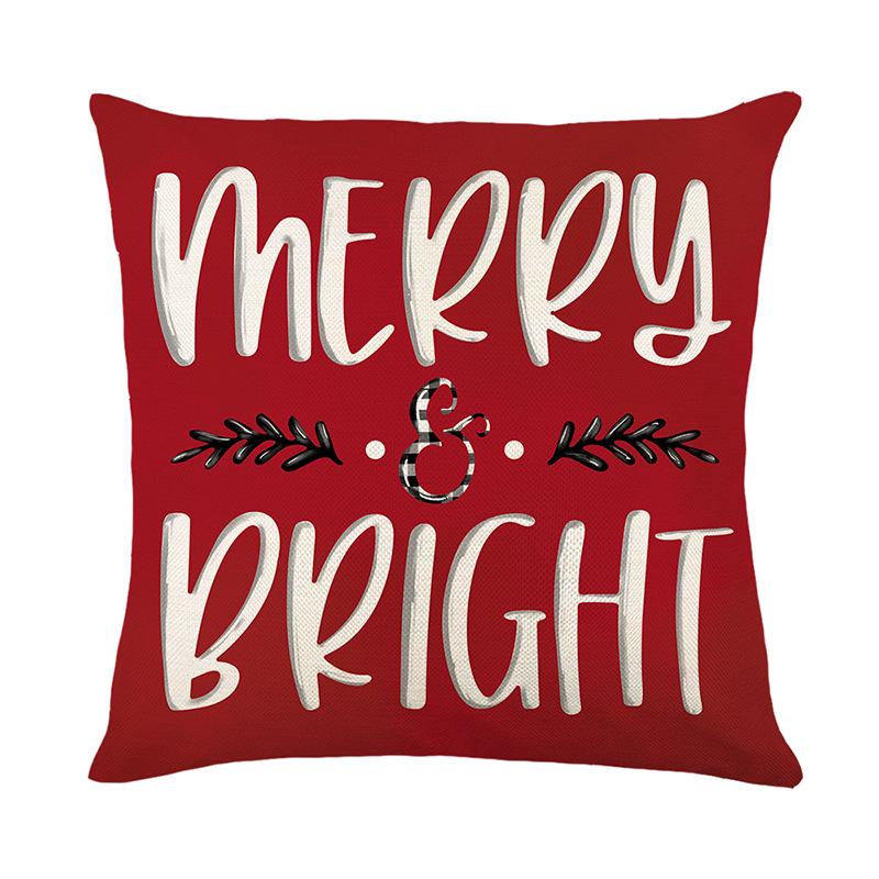 Christmas Decorative Throw Pillow Cover Polyester Printed Sofa Home Cushion Cover Bedroom Cushion Cover