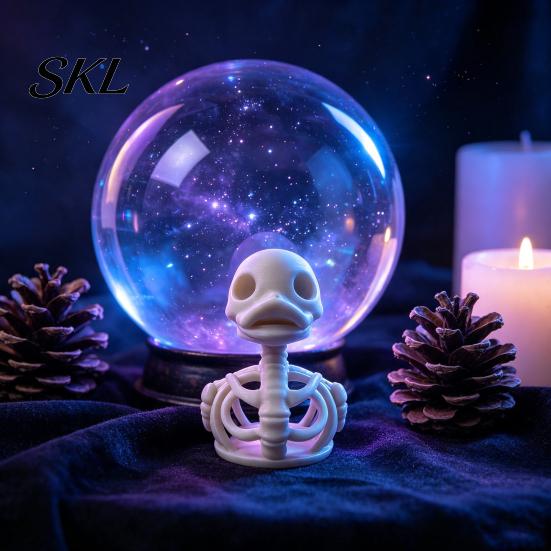 Gothic Desktop Decor 3D Printed Skeleton Duck Figurine, Statue, Animal Sculpture Archaeological Figure for Halloween Party Props & Unique Home Display