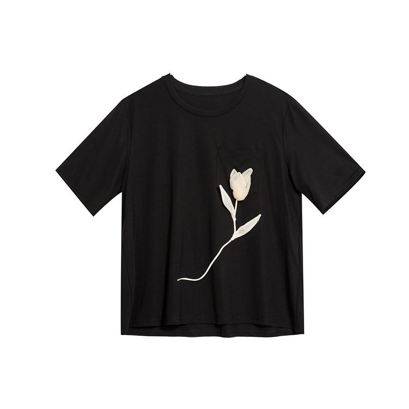 Short sleeve oversized vintage floral Casual loose summer t shirt tops Women t-shirt