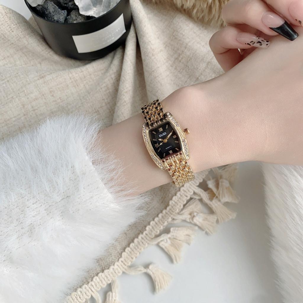 Watch Pointer Wine Barrel Shape Light Luxury Antique Bracelet Roman Face Quartz Watch Women
