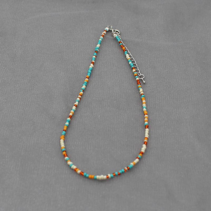 Korean Style Dopamine Color Beaded Necklace - Girly Bohemian Clavicle Chain