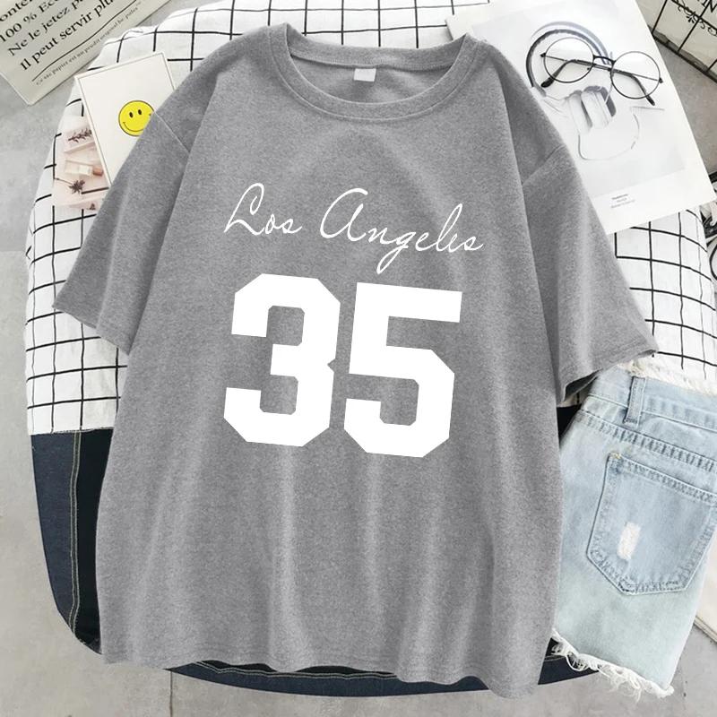 

Лос-Анджелес Джерси номер 35 футболка с принтом женские уличные футболки в стиле Харадзюку индивидуальная футболка в стиле хип-хоп дышащая футболка с коротким рукавом 3XL
