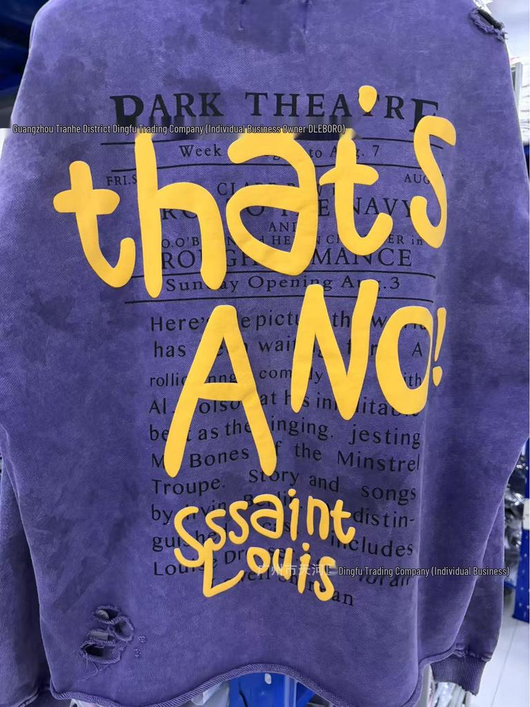 SAINT LOUIS Schweres Unisex-Sweatshirt - Ausgerissener Kragen, Gewaschen & Used-Look, 710g