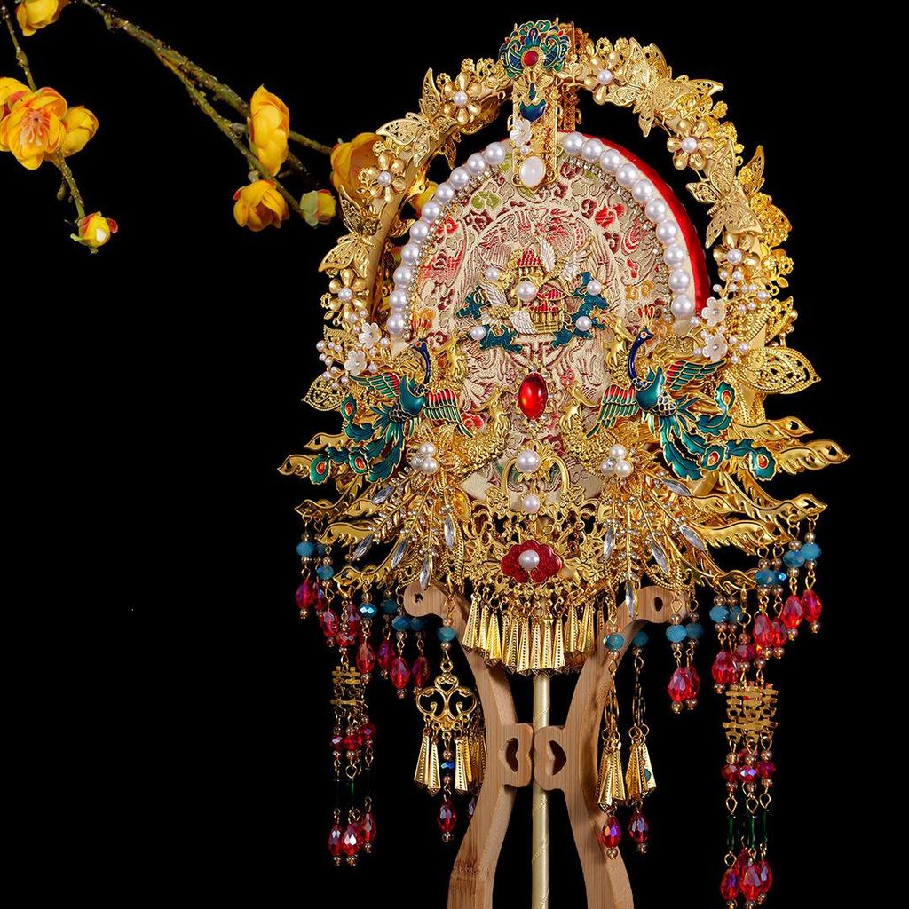 Elegant Dual-Sided Chinese Style Fan for Best Friend's Wedding - Luxury Bridal Gift