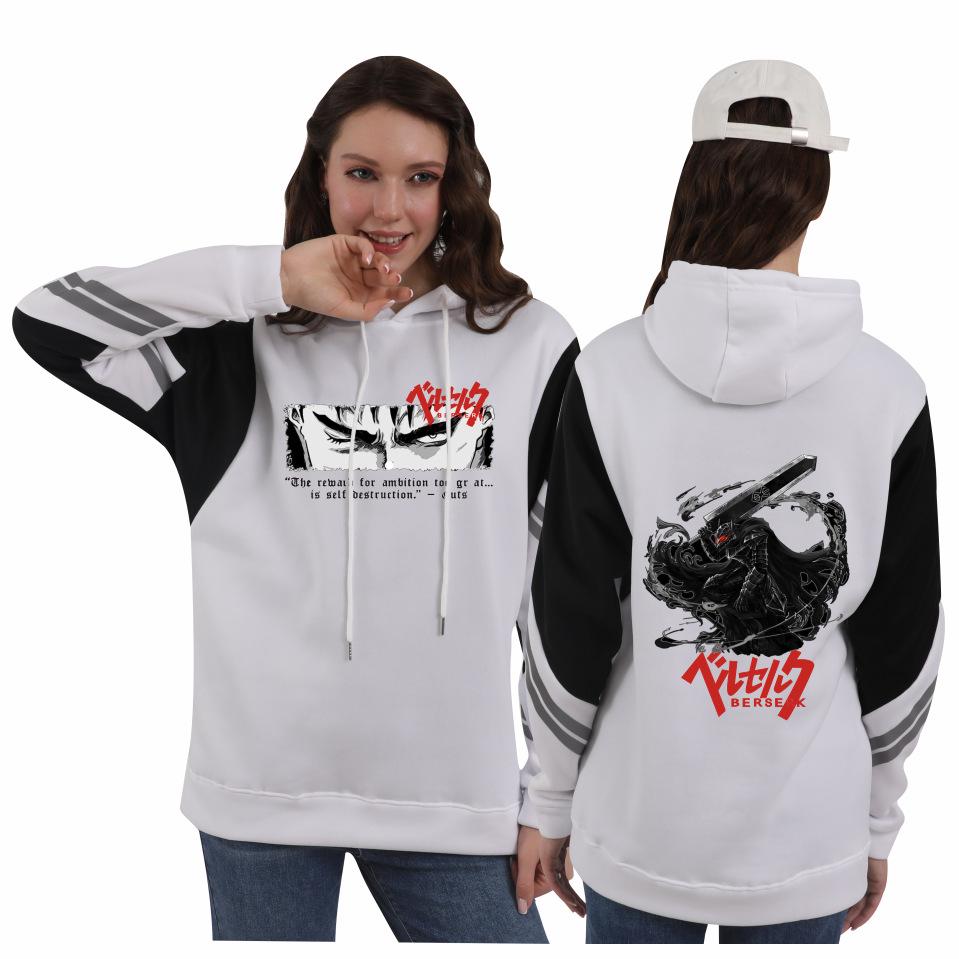 Trendy Men's Berserk Anime Hoodie - Loose Fit for Spring/Autumn, Casual & Sporty with Hood