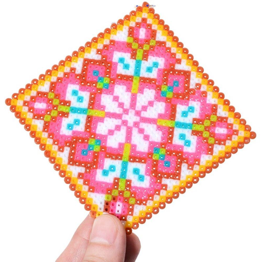 DIY Bohnen-Spleiß-Materialpaket Lochplatten-Bögen Aufbügel-Perlen Bastelset Lernspielzeug