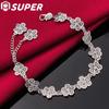 925 Sterling Silver Full Flower Bracelet Jewelry