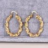 Twisted Texture Hoop Earrings for Women Stylish Gold Tone Round Circle Earrings Fashion Daily Party Jewelry