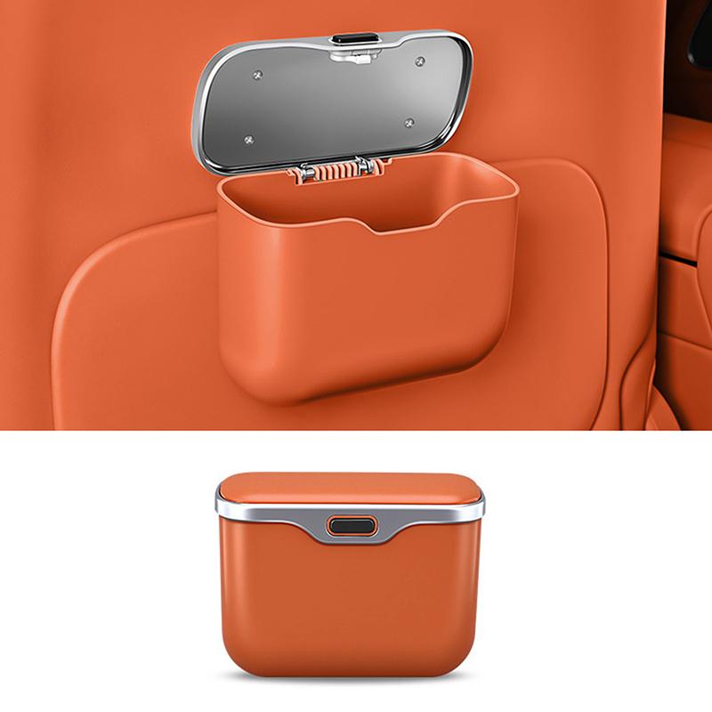 1pc Multifunctional ABS Car Trash Can - Universal Dry Wet Dual-Use Garbage Bin for Car Interior Storage