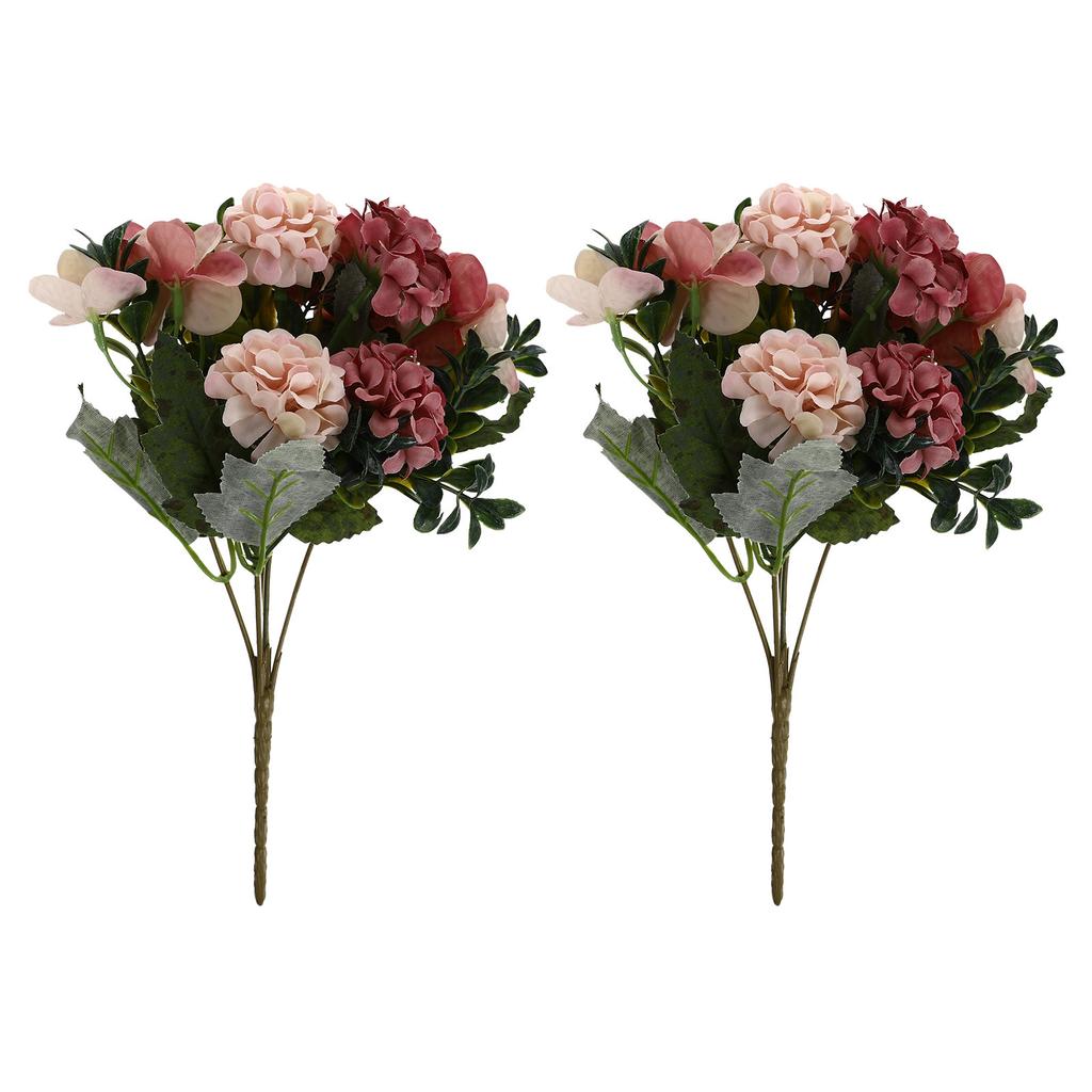 2Pcs Realistic Artificial Hydrangea Flower Bouquet for Wedding Decor Home Decoration Living Room DIY Craft Project Faux Flower