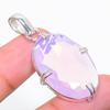 Pendente in Argento Sterling 925 Fatto a Mano con Gemma Opale Latteo 1,81"