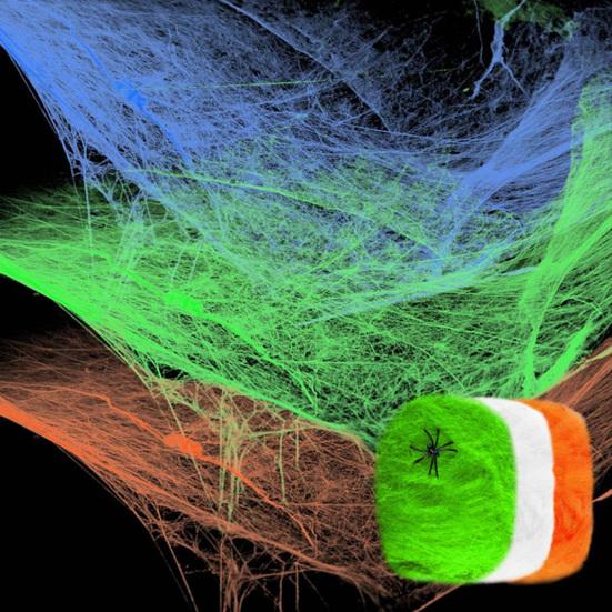 Barevné Halloweenské pavučiny Roztažitelné bavlněné pavučiny Elastické Strašidelné párty scénické rekvizity pro Halloweenské a Štědrovečerní večírky