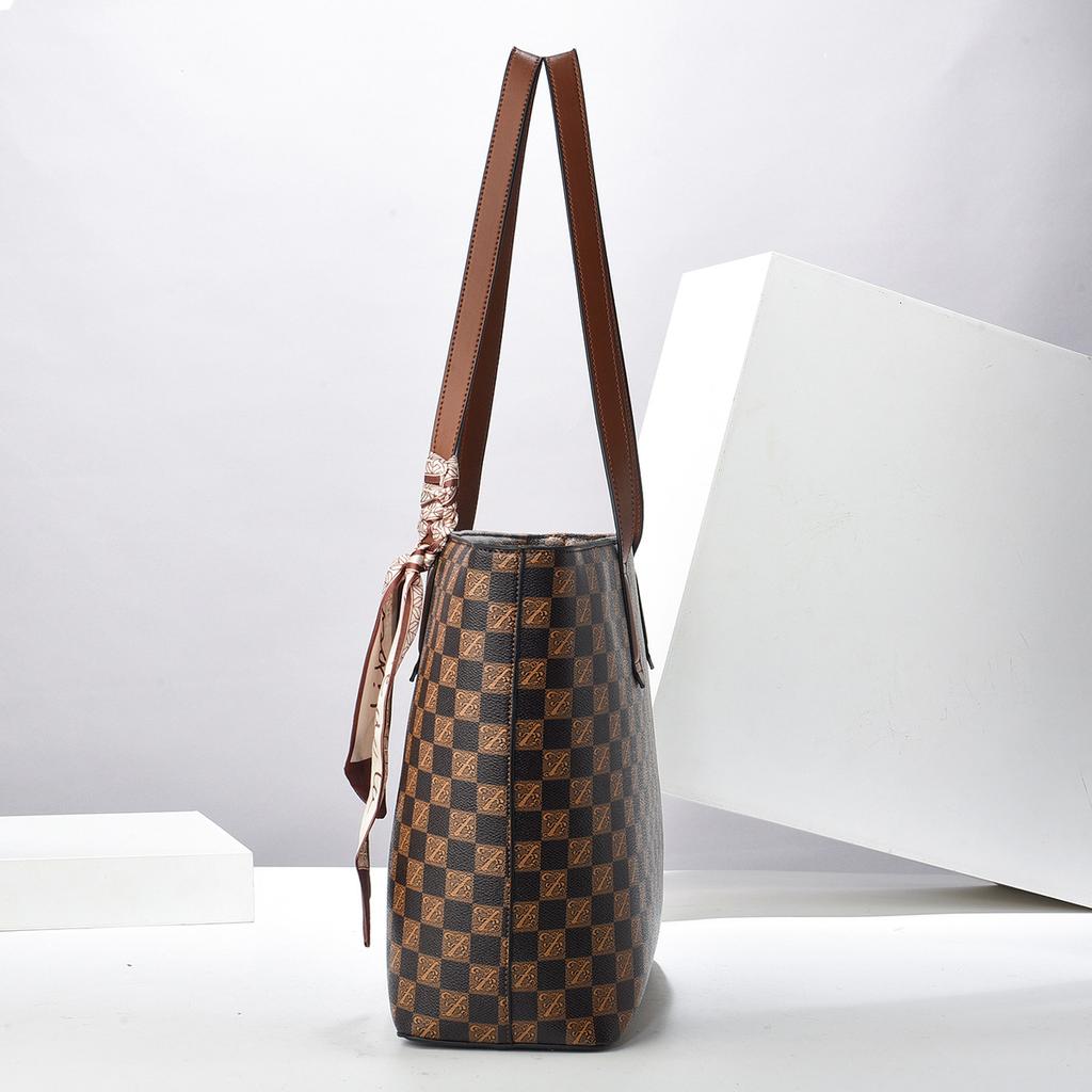 Tote Bag Checkerboard Child and Mother Bag Large Capacity Shoulder Messenger Bag Handbag Women's Bag S