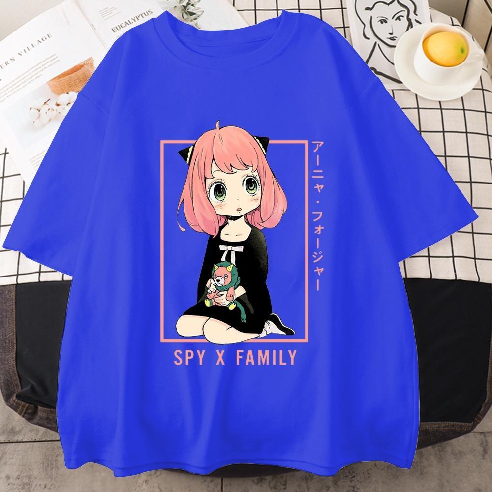 New Anya Forger Graphic Print T-shirt Women Fashion Round Neck Loose Tee Shirt Streetwear Casual Anime Harajuku T-Shist