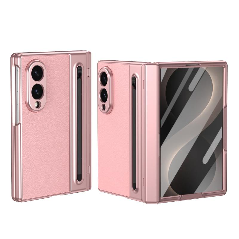 For Samsung Galaxy Z Fold 8 Ultra 7 6 5 4 3 360° Folding Flap Leather Pen Groove Tempered Glass Film Drop Resistant Phone Case