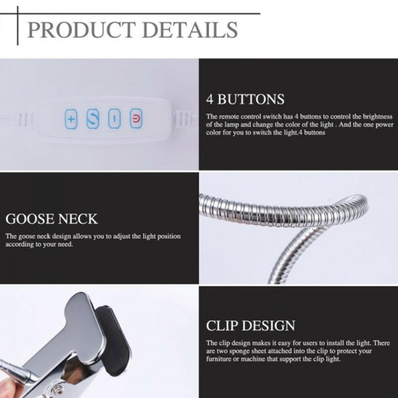 Dimmable Flexible USB Reading Lamp Next to Office Desk (Silver)