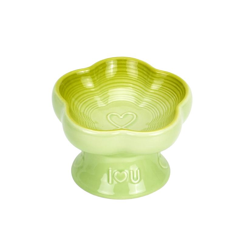 Heart-Shaped Ceramic Pet Water Bowl - Elevated, Splash-Proof, Moisture-Proof, Ideal for Cats and Dogs