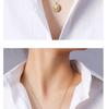 European & American Style Winter Christmas Sweater with White Seashell & Daisy Pendant Necklace for Women - Titanium Steel P802