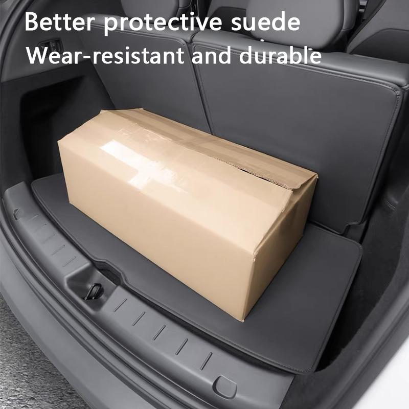 For Tesla Model YL 6-Seater Rear Trunk Mat Leather Full Coverage Cargo Liner Anti Dirty Mat Seat Backrest Protective Pad Cover