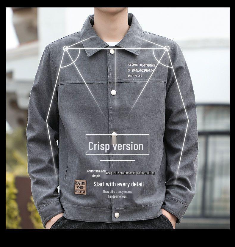 2025 Herrenjacke im Hongkong-Stil mit Revers - Trendig, gutaussehend, schlicht einfarbiges Modeoberteil