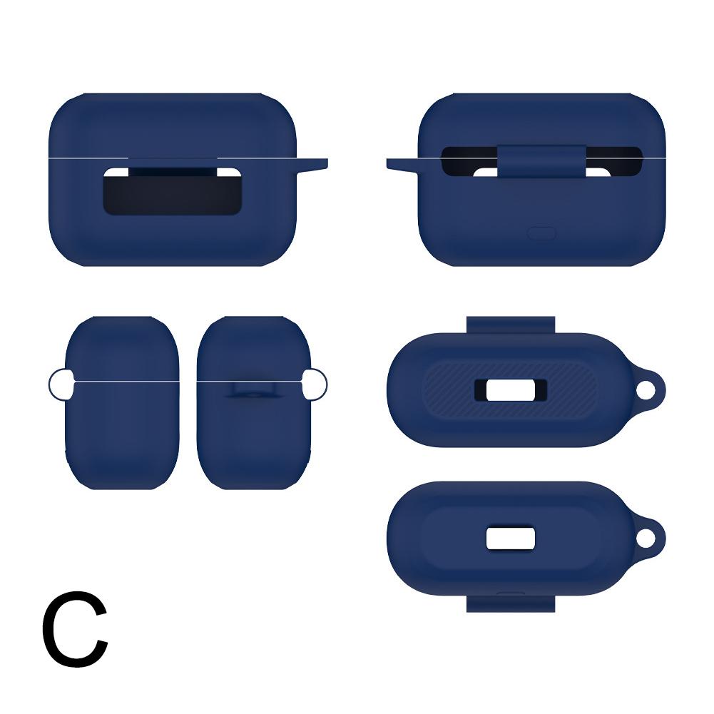 

For TOZO NC3 (2025) Bluetooth Headset Silicone Protective Cover Anti Scratch Soft Shell With Metal Hanging Buckle Portable синий