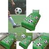 Soccer Print Duvet Cover And Pillowcase Set With Flannel Fabric For Cozy Night Sleep