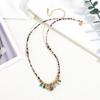 Handmade beaded mixed color fringed necklace natural stone non-fading neck chain niche design light luxury titanium steel collarbone chain women