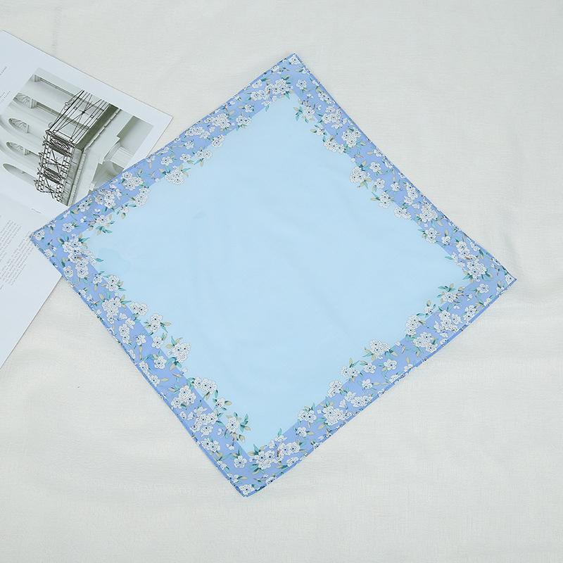 Popular Flower Cotton Printed Lady Handkerchiefs Women Handkerchief Children Kids Face Hand Kitchen Towels Christmas Gifts