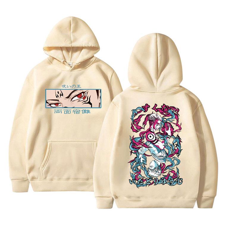 Anime Jujutsu Kaisen Print Hoodie Manga Itadori Yuji Ryomen Sukuna Graphic Hoodies Vintage Oversized Cotton Men Women Clothes