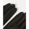 Daks Luvas Femininas Simples Pretas de Couro Sólido V5f300