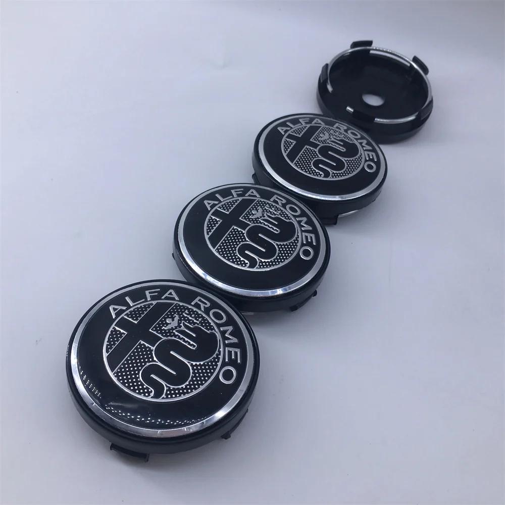 Car Stickers For Alfa Romeo 4pcs 60mm For Alfa Romeo Clover159 156 147 166 Sportiva Stelvio GT Mito Emblem Auto Hub caps Decorat