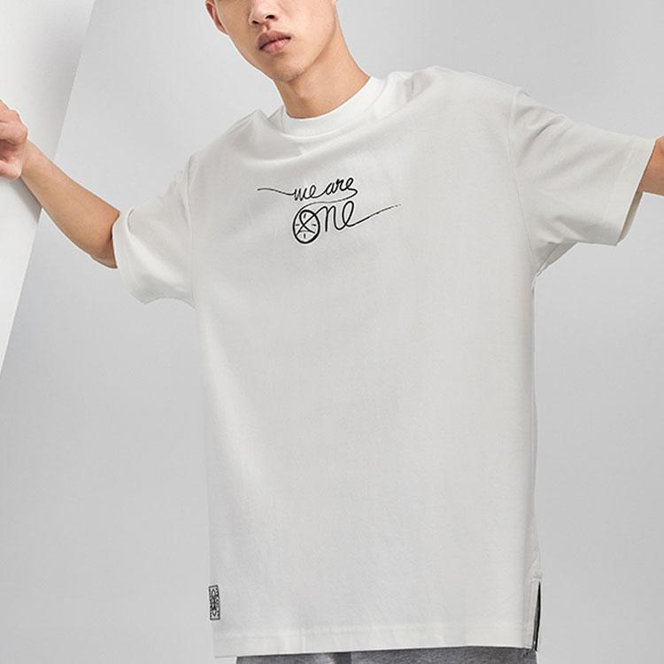 Li-Ning X DFT Wade Series Printed Back Sports Crew Neck T-Shirt Men Tops Off-White AHSR573-2