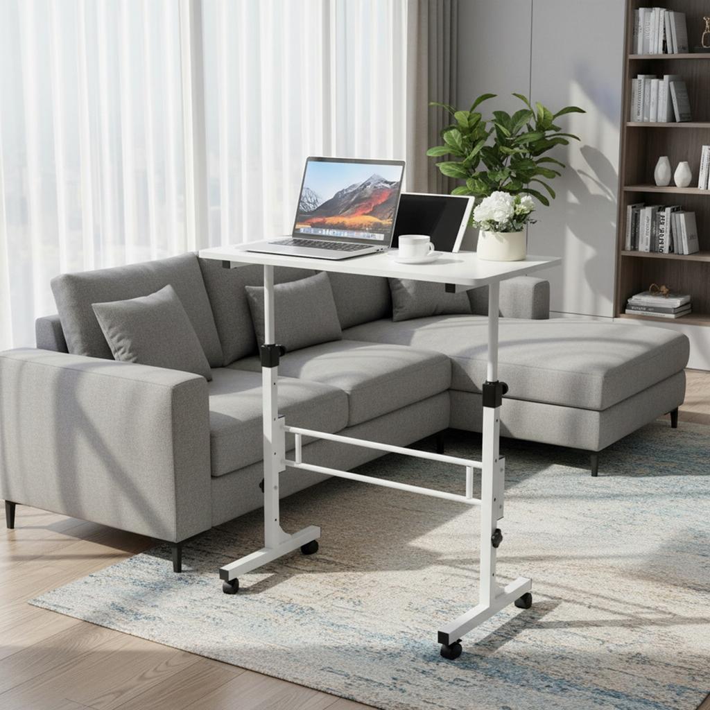 Adjustable Height Standing Desk Mobile Rolling 16x31.5 Inch Portable Laptop Computer Desk for Home Office Small Spaces Supplies