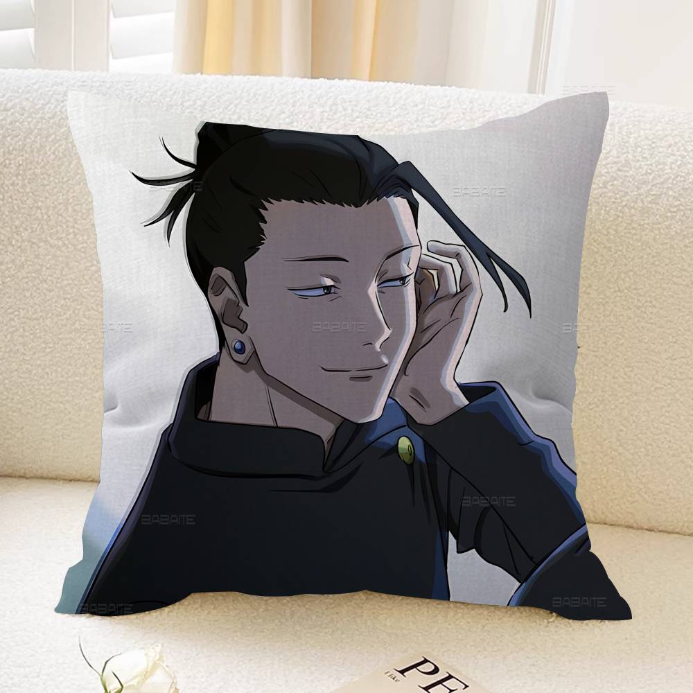 Cartoon Figure Suguru Geto Lucky Dragon Pillow Cover Sofa Cushion Cover Home Room Decoration Children Gift