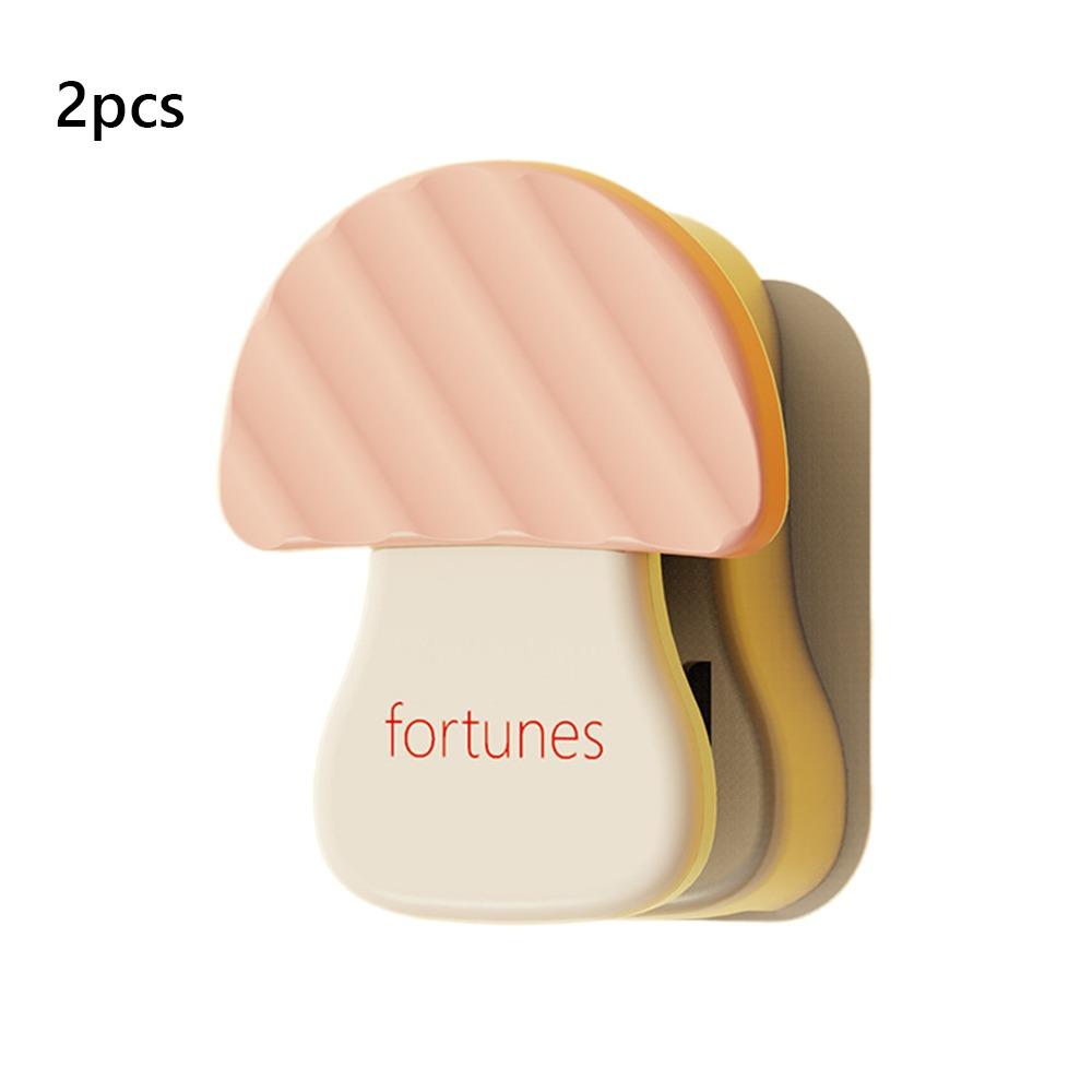 2pcs Non Perforated Mushroom Hook Pinball Design Multifunctional Storage Clip Mushroom Shape Self-adhesive Multifunctional Hook