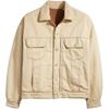 Levis Silvertab Series Solid Color Spliced Comfortable Long Sleeve Denim Jacket Men Jackets Beige A7306-0000