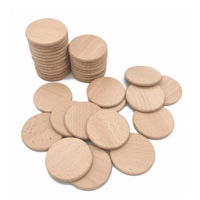 10pcs Natural Beech Blank Wood Pieces Unfinished Wood Round Slice Natural Wood Round Disc  Handwork