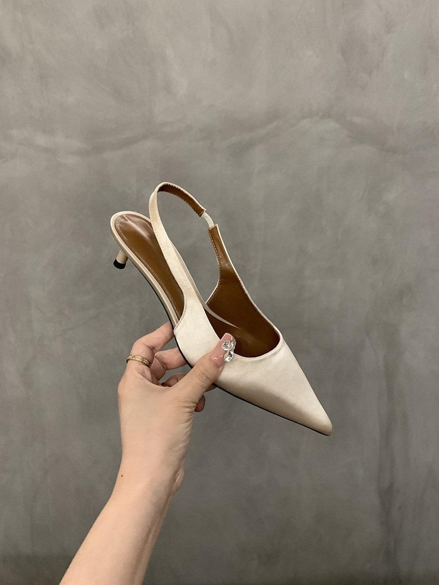 

Французские босоножки с заостренным носком на высоком каблуке, туфли-мешки, новинка лета 2024 года, ретро-темперамент, нишевая обувь на тонком каблуке с острым носком 35 абрикосовый
