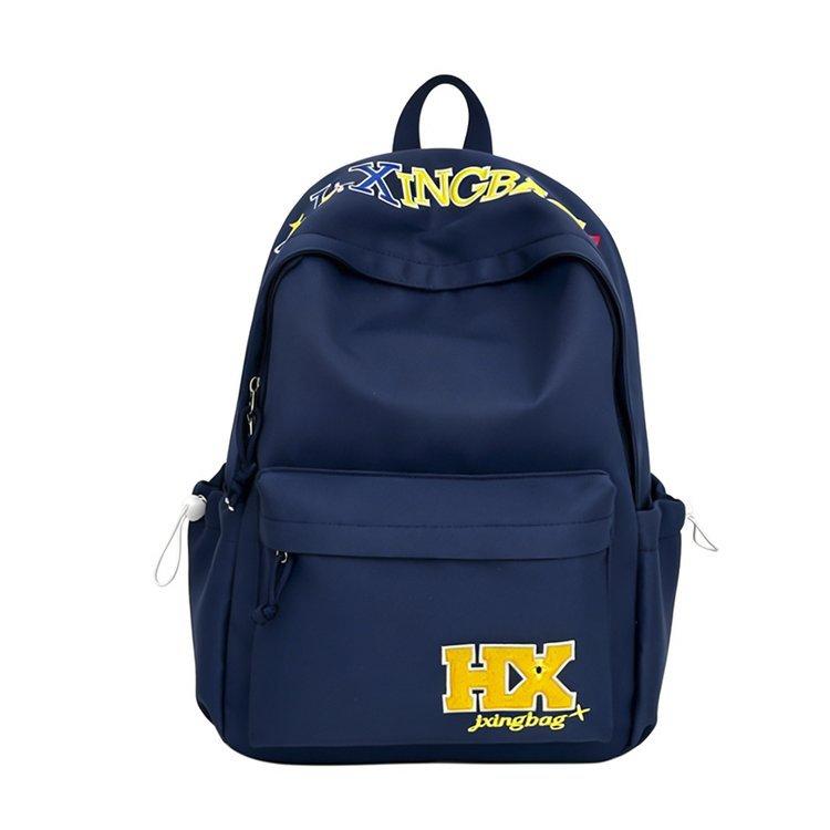 Schoolbag New Alphabet Embroidered Student School Bag Lightweight Versatile Middle School Campus Backpack Trendy Casual Backpack